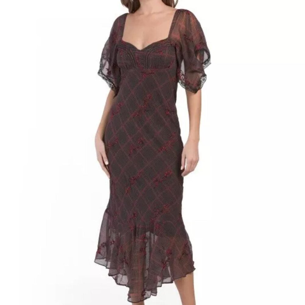 Free People Fallen Flowers Midi Dress 8 NWT original price $ 298